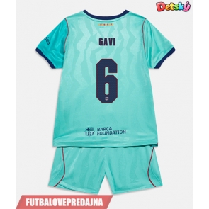 Lacne Dětský Futbalové dres Barcelona Paez Gavi #6 2026-27 Krátky Rukáv - Tretina (+ trenírky)